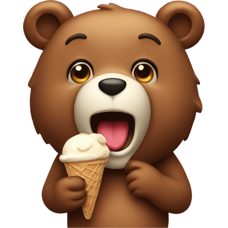 Bear eating ice cream emoji