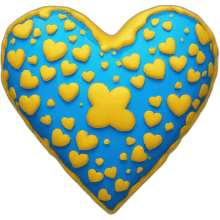 Blue and yellow heart emoji