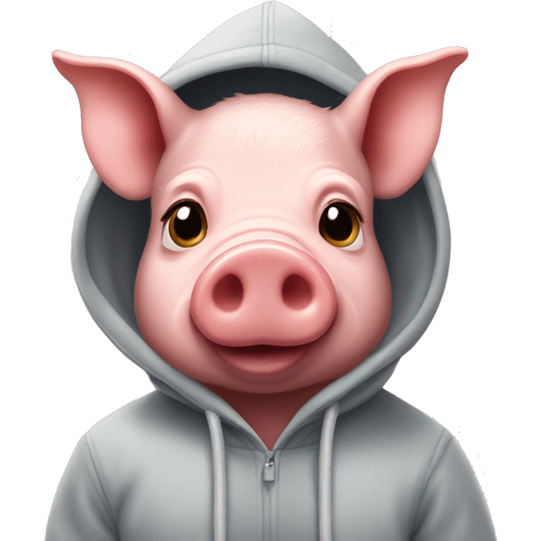 Pig wearing a hoodie emoji