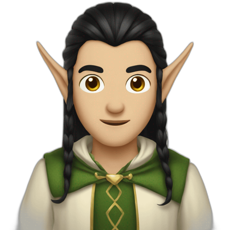 Elrond elf black hair emoji