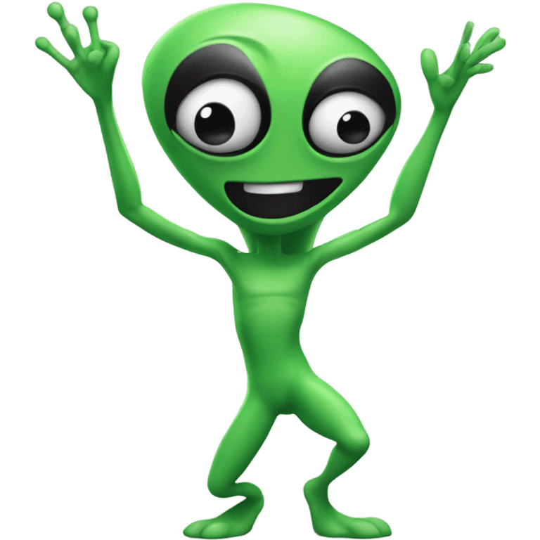 Alien doing the Macarena ￼ emoji