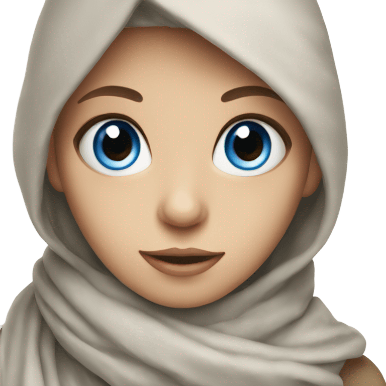 girl with blue eyes and scarf emoji