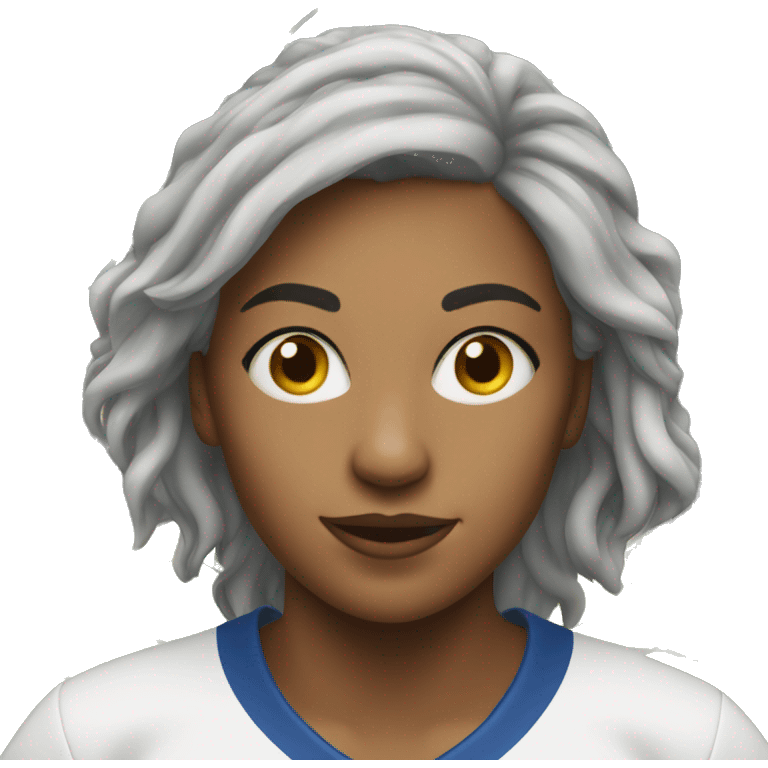 A 30-year-old woman playing soccer emoji