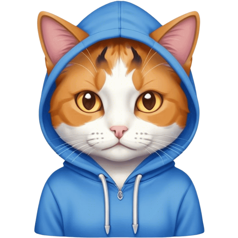 Cat wearing a hoodie emoji