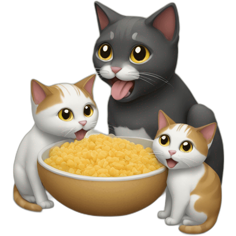 cat eating family emoji