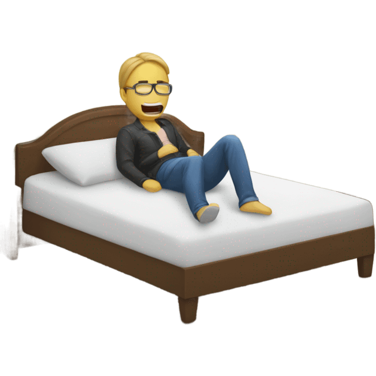 Persona acostada en su cama emoji