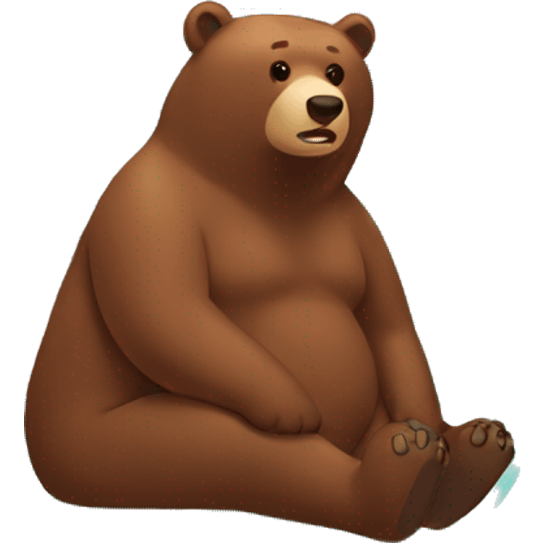 Brown bear sunbathing emoji