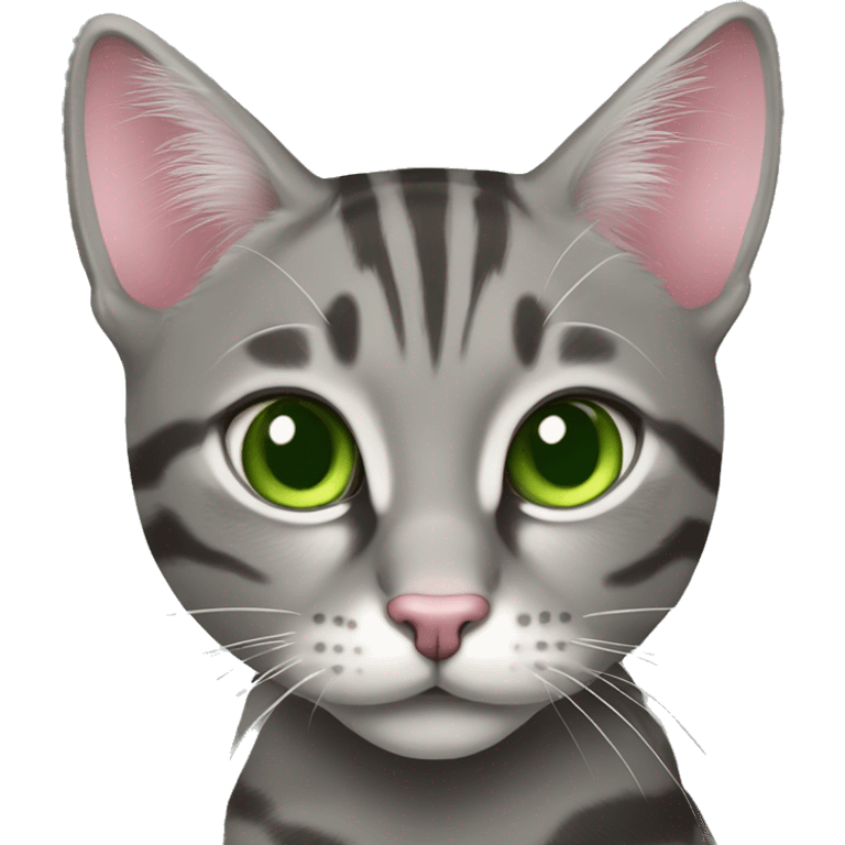 pink nosed green eyed gray tabby emoji