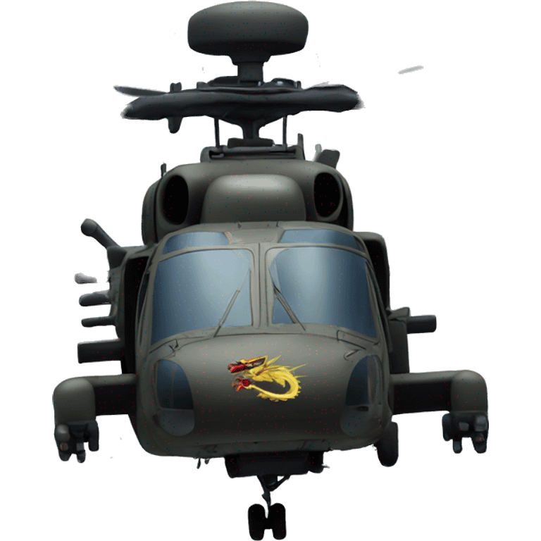 Dragon on the side of a Blackhawk helicopter emoji