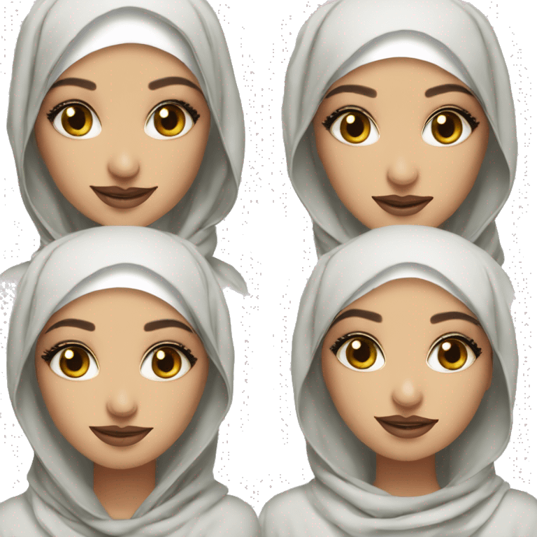 hijab girl modern blouse and makeup emoji