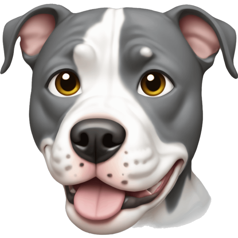 Gray and white pitbull emoji