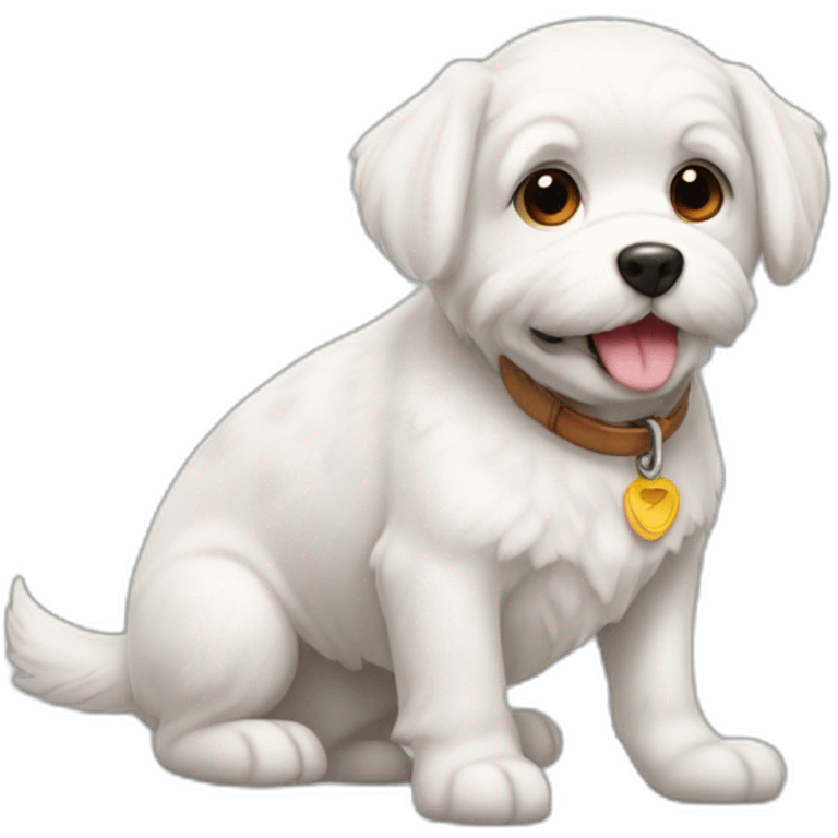 perro maltés blanco emoji