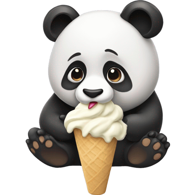 Panda eating ice cream emoji