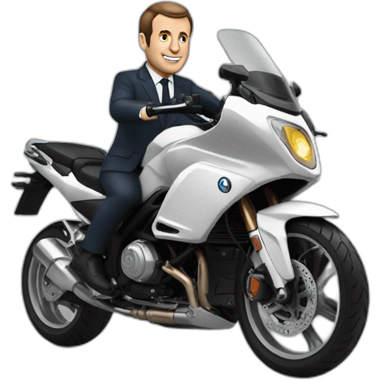 Macron sur moto emoji