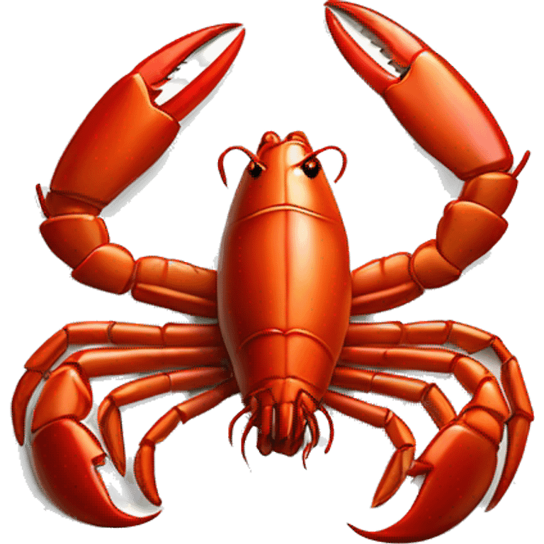 cooked red lobster served on a plate, with a focus on its claws and tail, vibrant and appetizing.” emoji