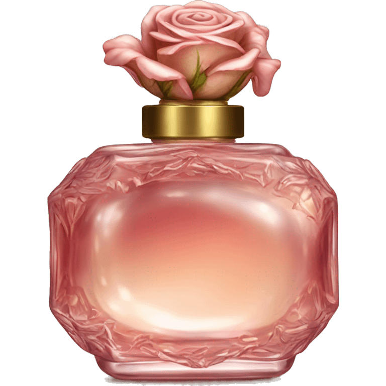 Rose magic sparkling old Antique oil perfume bottle with herbal and rose flowers emoji