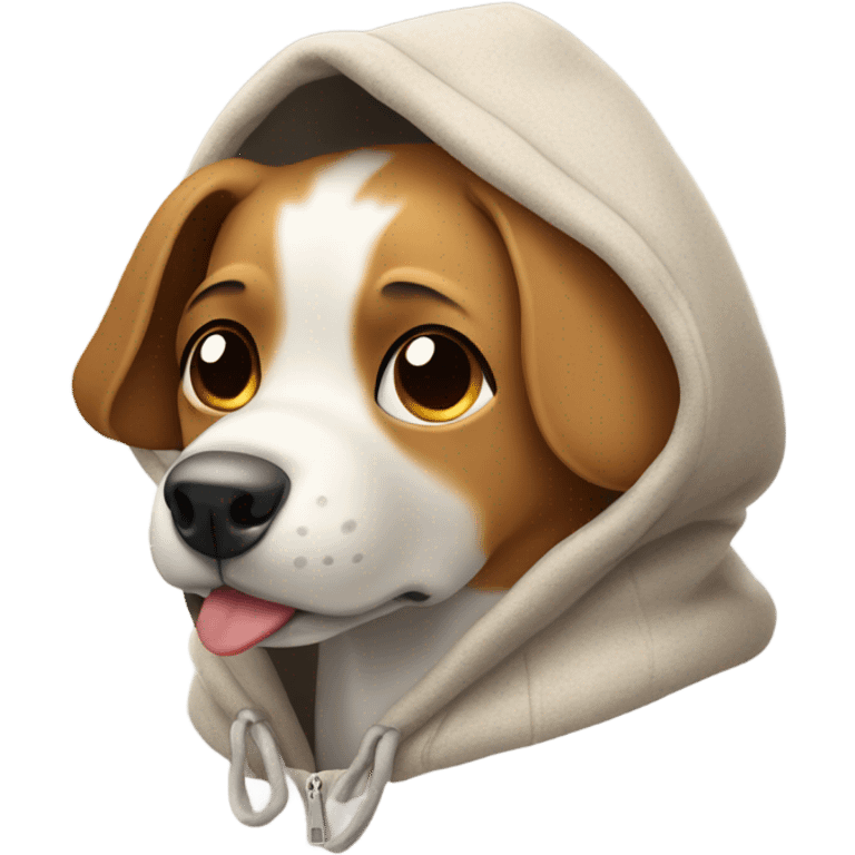 Dog wearing a hoodie  emoji