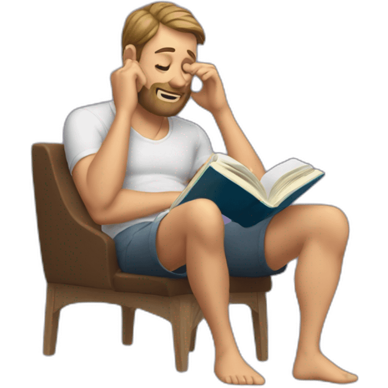 man scratching his head while reading a book emoji