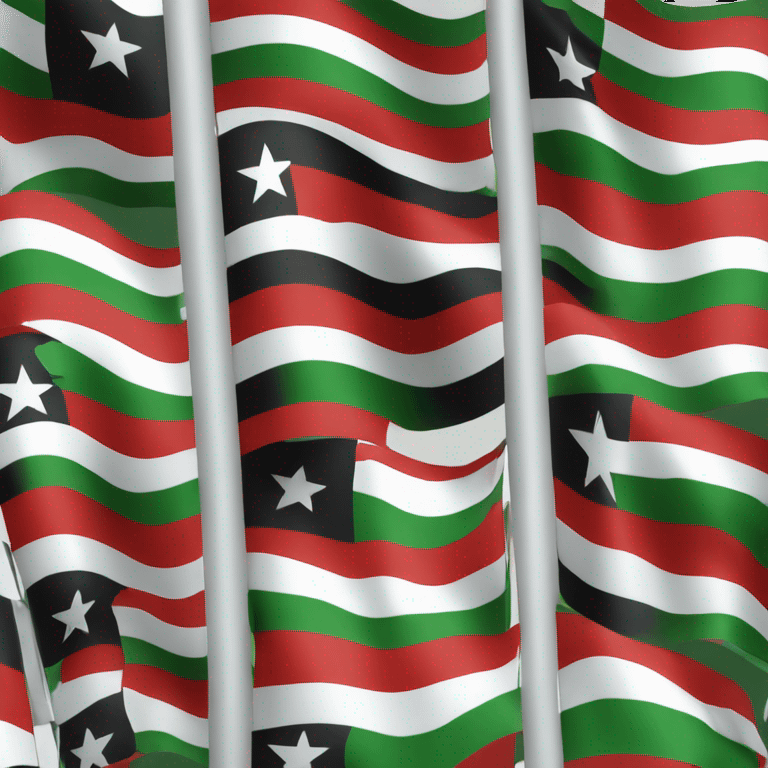 A flag with green white black and three stars in red emoji