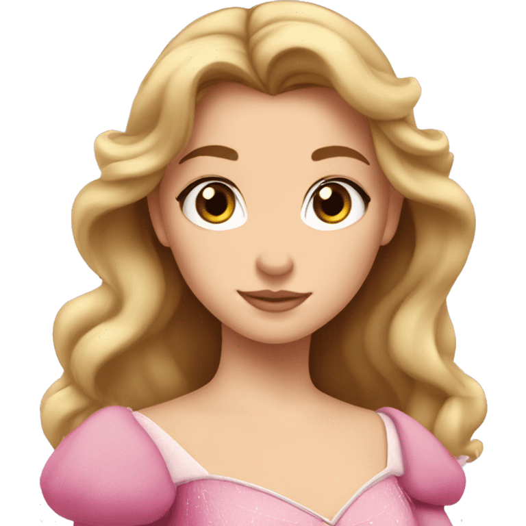 Princess Aurora with brown hair and amber eyes emoji