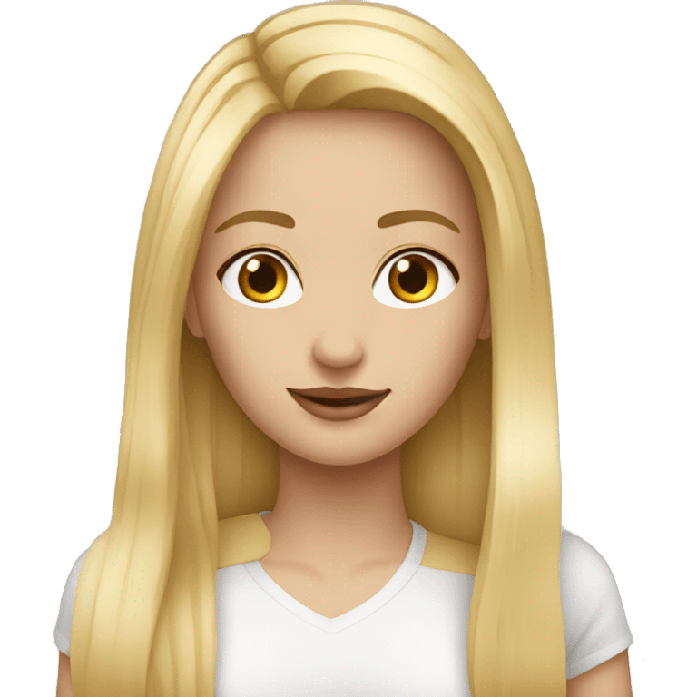 Pretty girl blond long straight hair  emoji