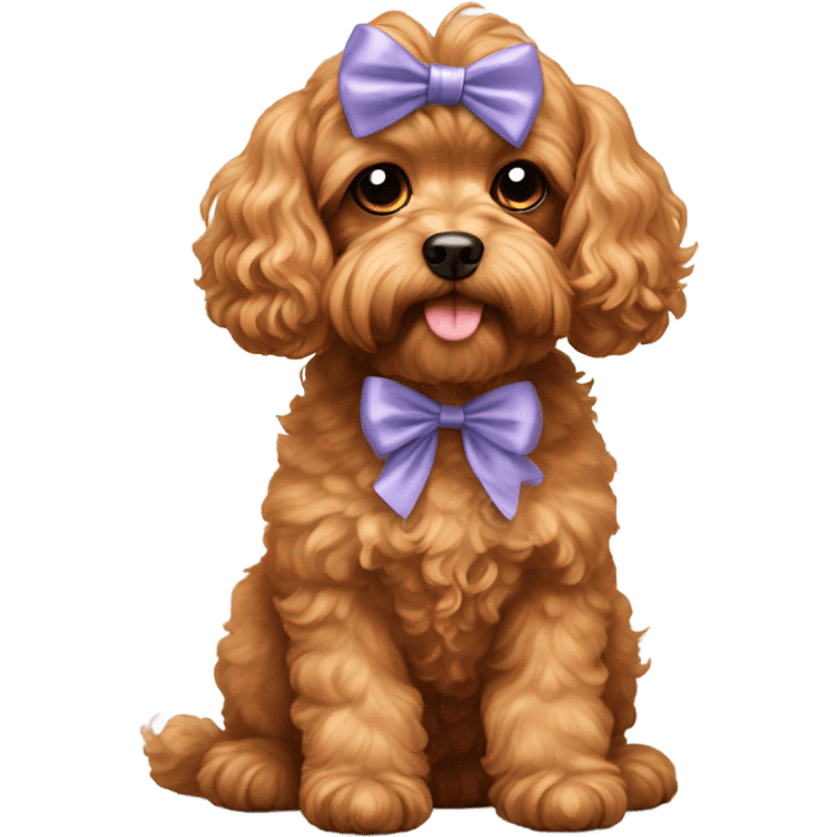 Cavoodle with a bow on its head  emoji