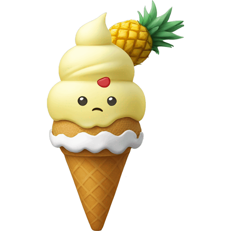 Ice cream with ananas emoji