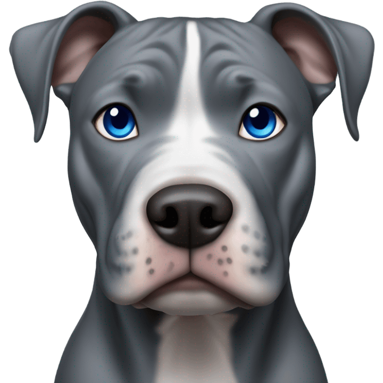 All grey pitbull (no white) with blue eyes  emoji