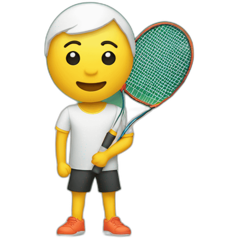 Lindan avec une raquette de badminton a la main emoji