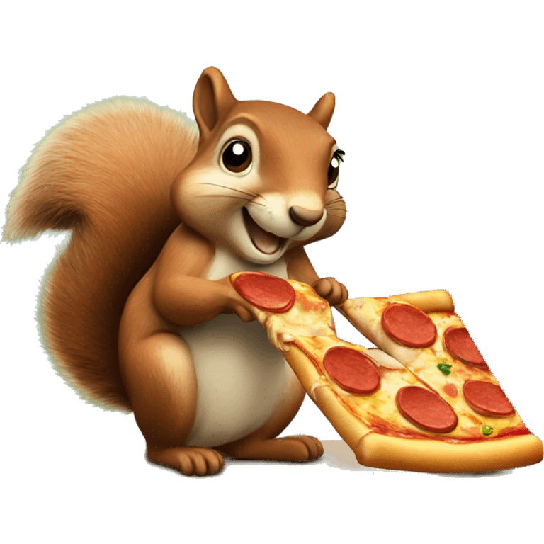 Squirrel eating pizza emoji