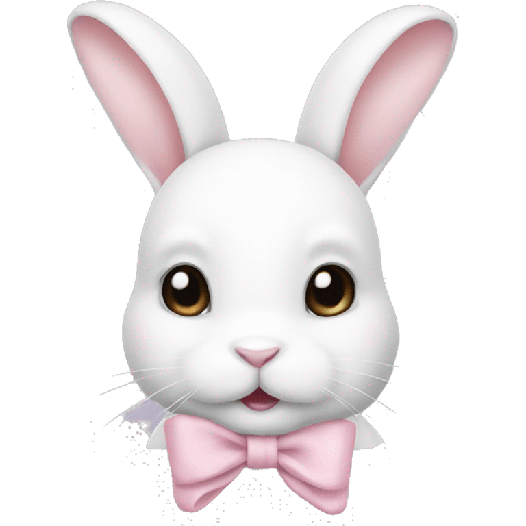 white bunny with a light pink bow emoji