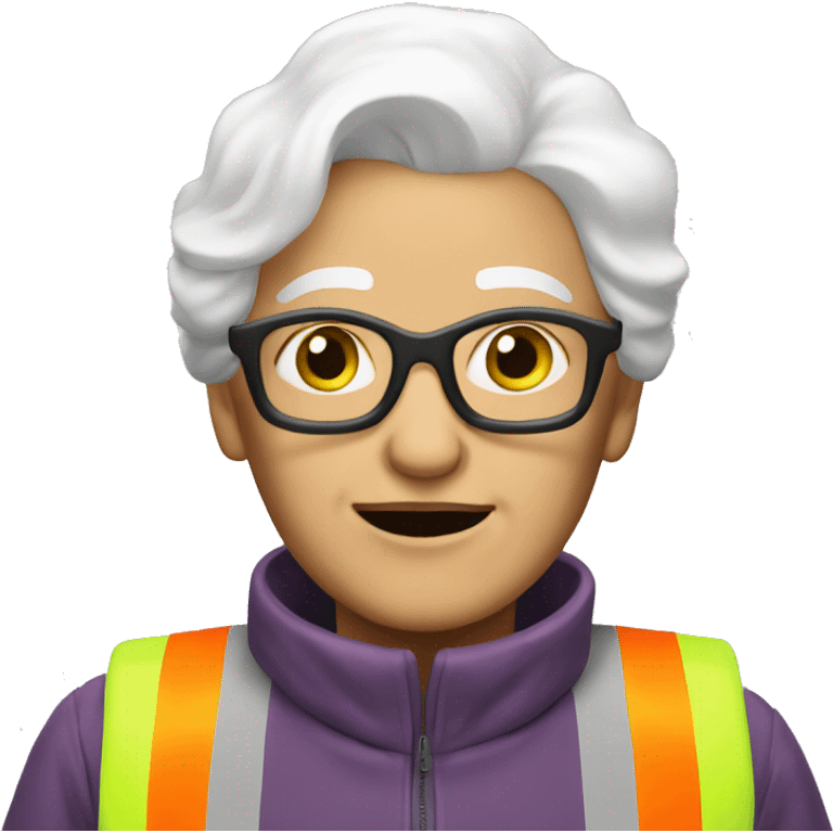 safety vest old lady with white hair emoji