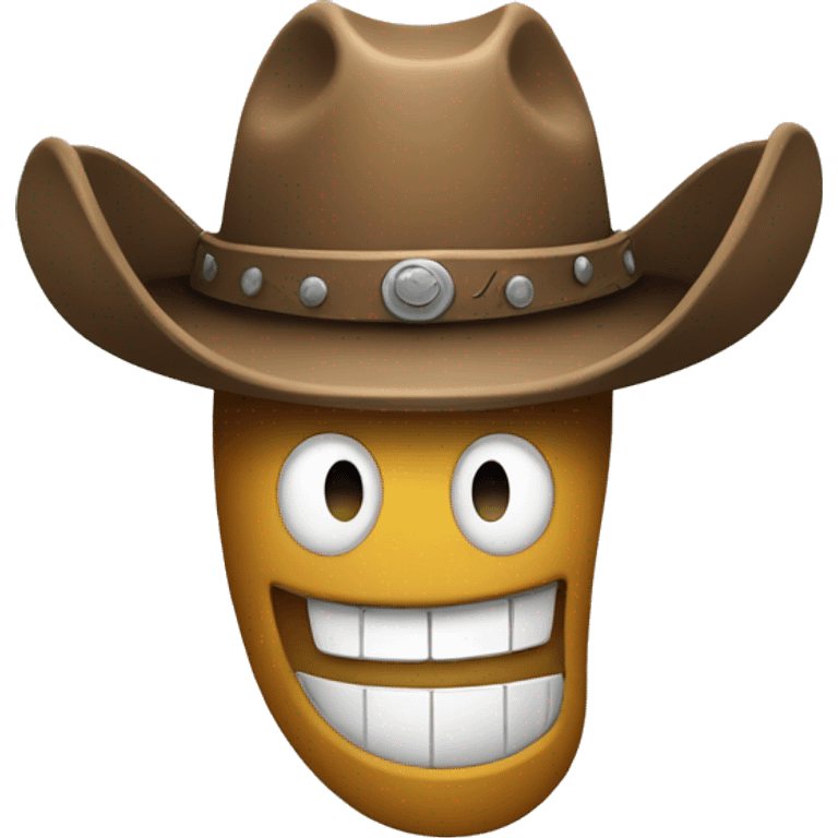 Neutral smiley face with cowboy hat emoji