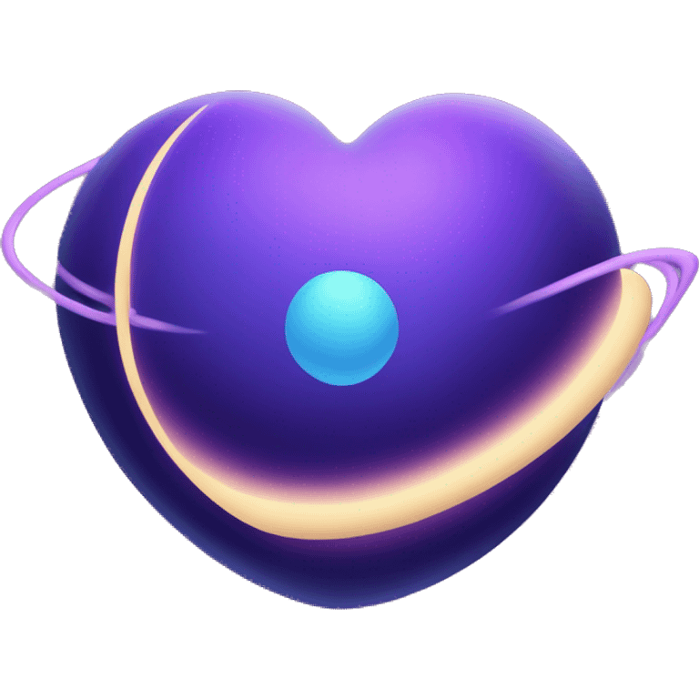 heart shape purple and blue Saturn planet emoji