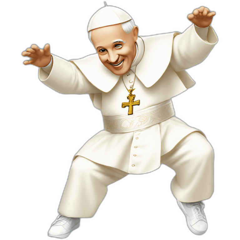 The pope dancing breakdance emoji