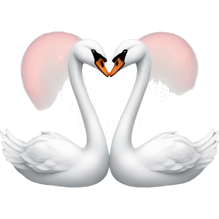 2 swans making a heart emoji