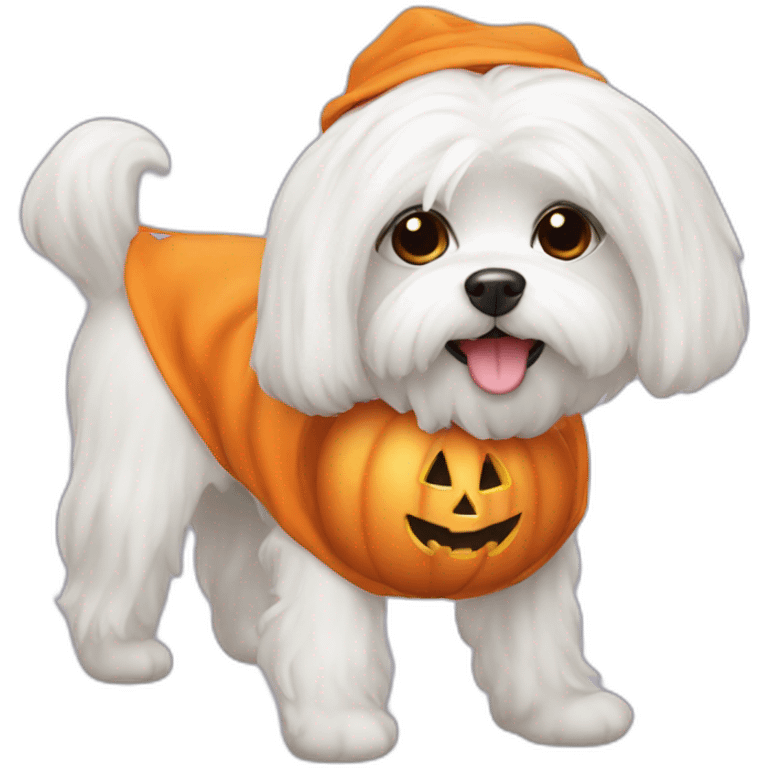 maltese in halloween costume emoji