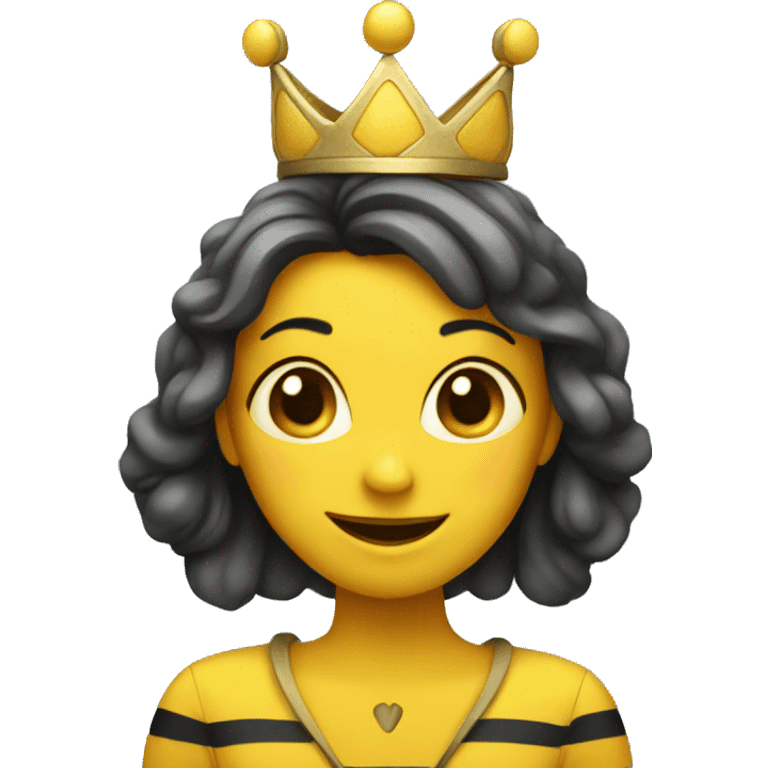 Female bee wearing a crown emoji