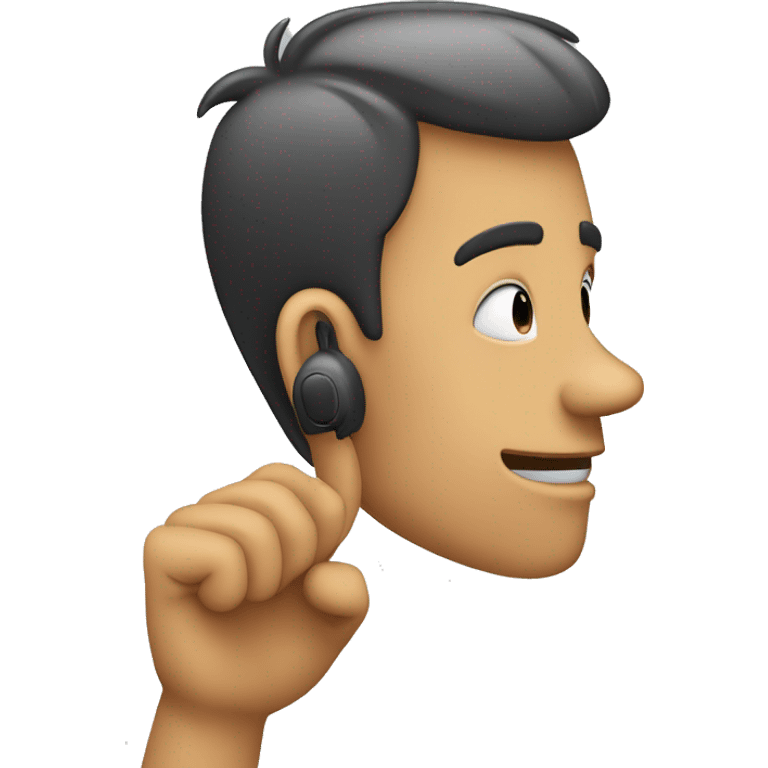 One person whit a hand on  the ear, likes he’s hearing something  emoji