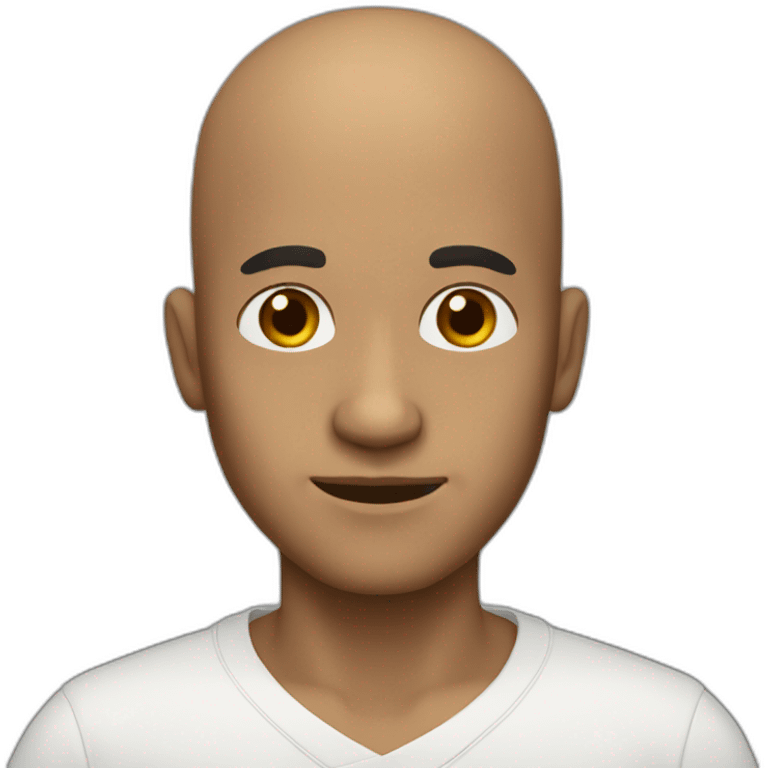 Make an emote of a matematician, he is bald, he has middle dark skin, brown eyes and he is ugly emoji