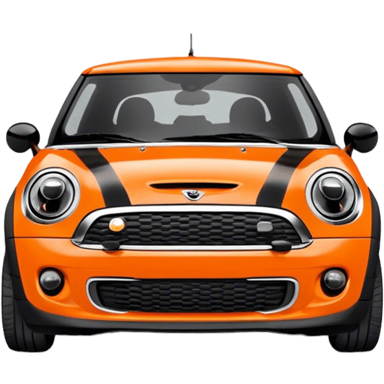 Orange mini cooper no stripes black top emoji