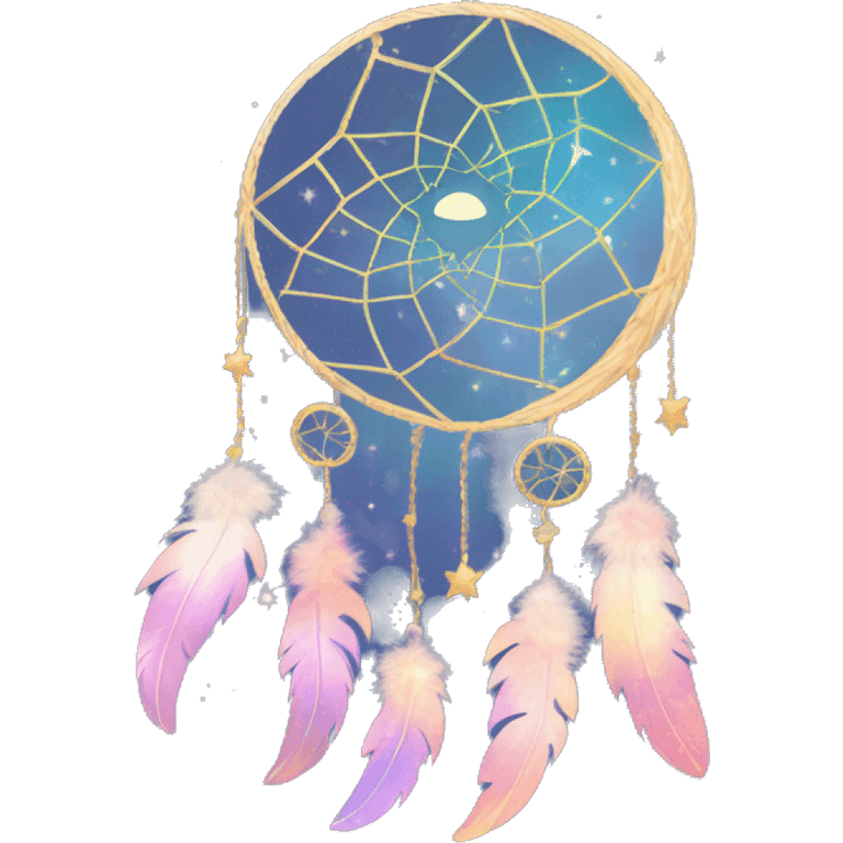 Sparkly moon-and-stars-galaxy-dreamcatcher emoji