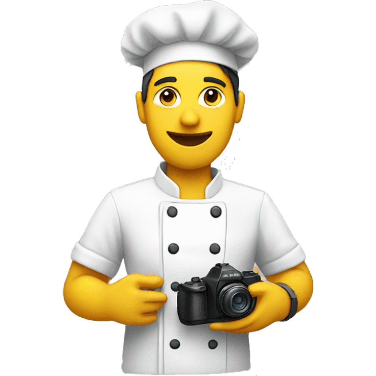 Chef, yellow skin, camera in hand  emoji