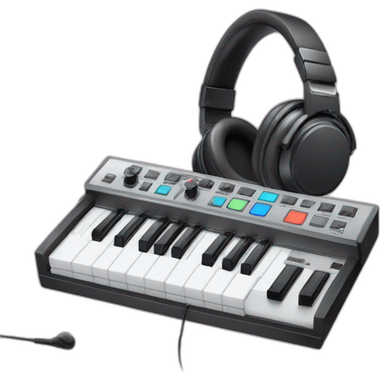 MIDI controller and headphones emoji