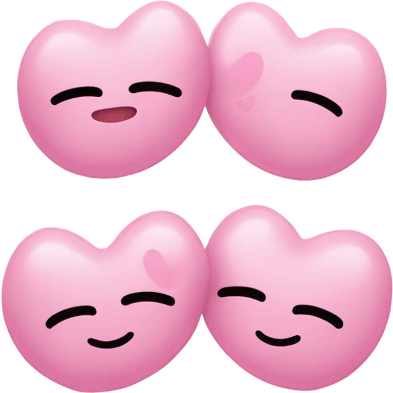 little light pink bows smiley with heart blush emoji