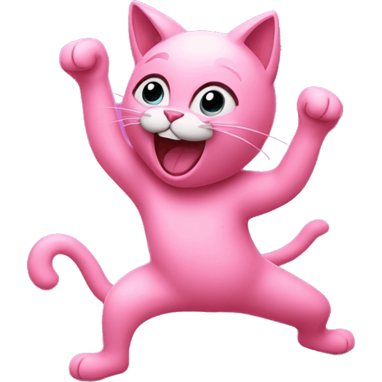 pink cat dancing in club emoji