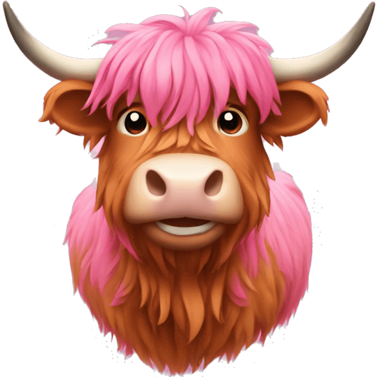 Pink highland cow emoji