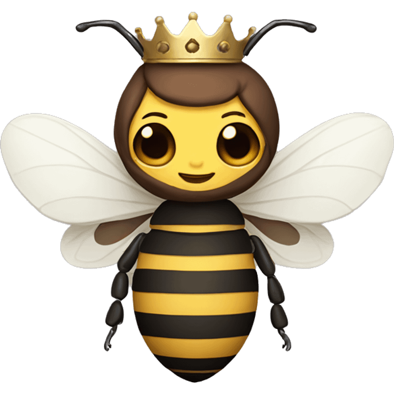 queen bee with white skin and brown hair emoji