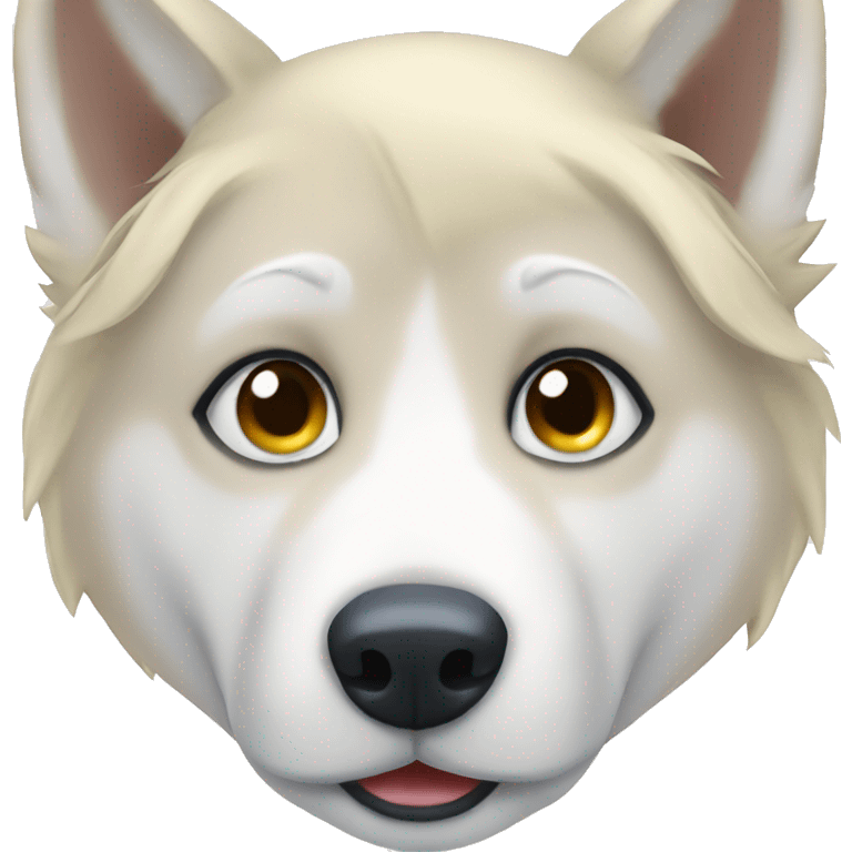 Blonde husky with blue eyes  emoji