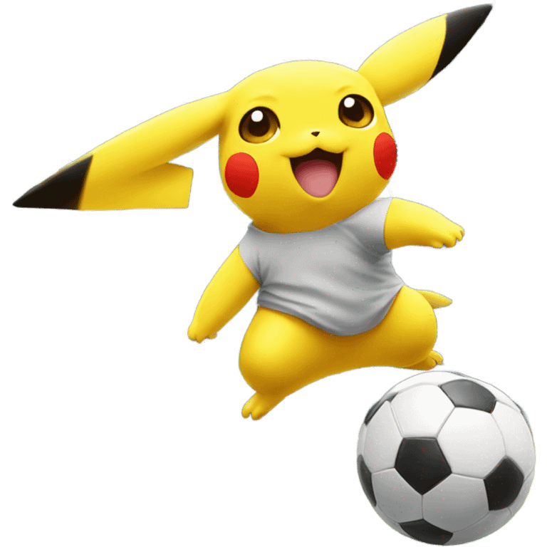 Pikachu playing soccer  emoji